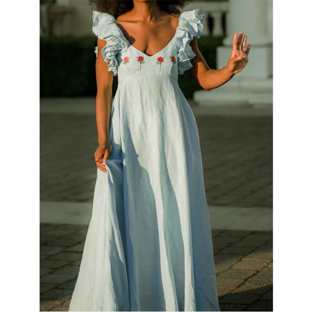 Fanm Mon Demre Linen Maxi Dress